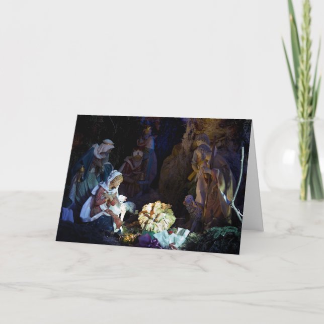 Carte de Noël de scène de nativité (Devant)