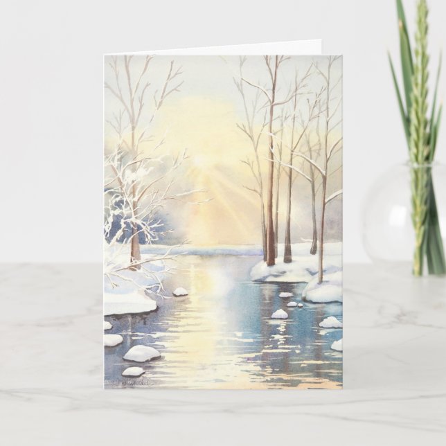 Carte de Noël de scène de neige (Devant)