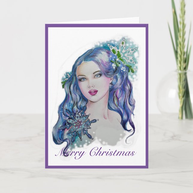 Carte de Noël de servante de Snowflake (Devant)