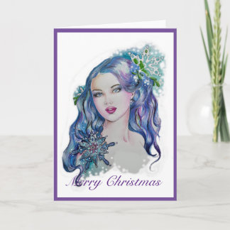 Carte de Noël de servante de Snowflake