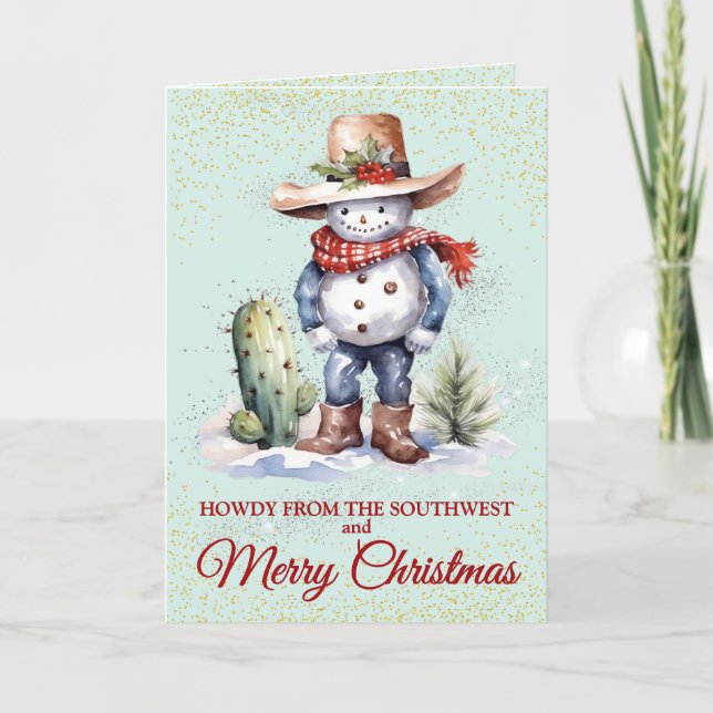 Carte de Noël de Snowman sud-ouest (Devant)