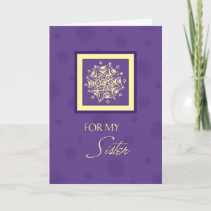 Carte de Noël de Soeur aux Flammes de Neige Violet