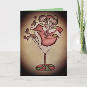 Carte de Noël de souris de cocktail drôle