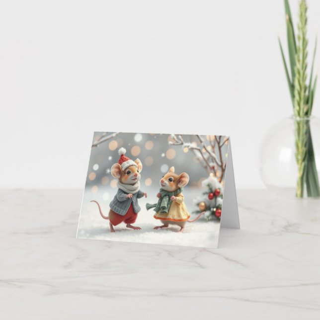 Carte de Noël de souris mignonnes (Devant)