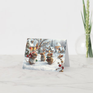 Carte de Noël de souris mignonnes