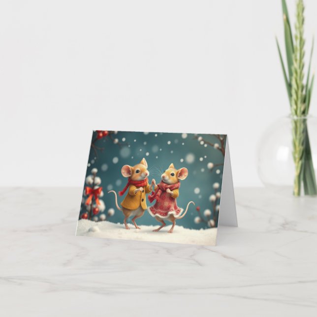 Carte de Noël de souris mignonnes (Devant)