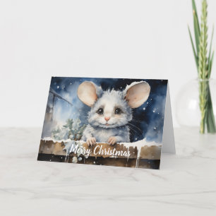 Carte de Noël de souris Whimsical