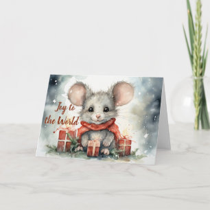 Carte de Noël de souris Whimsical