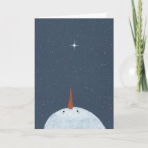 Carte de Noël de souvenir de bonhomme de neige d'é
