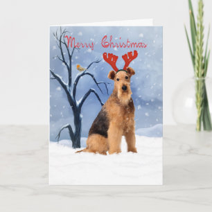 carte de Noël de terrier d'airedale - l'airedale a