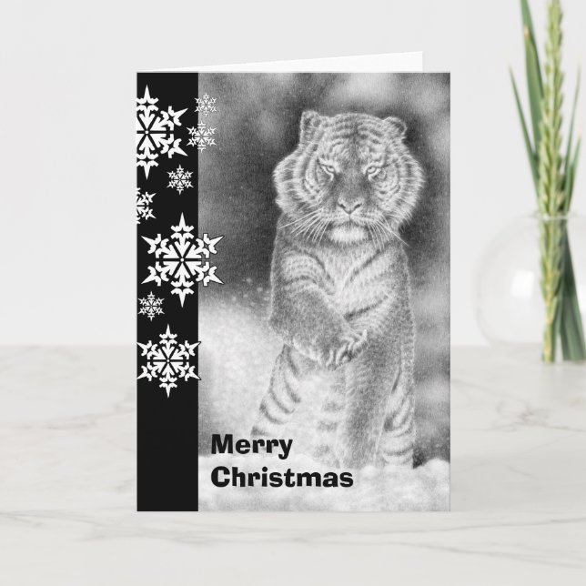 Carte de Noël de Tigre de Sibérie (Devant)