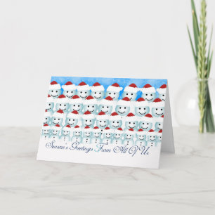Carte de Noël de tous les nous, bonhommes de neige