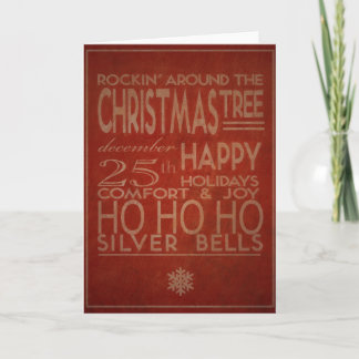 carte de Noël de typographie en rouge