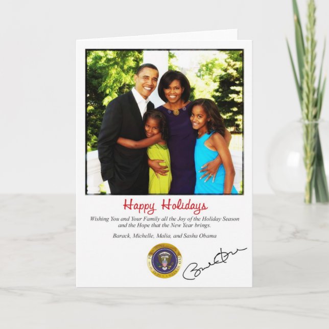 Carte de Noël de vacances de Barack Obama (Devant)