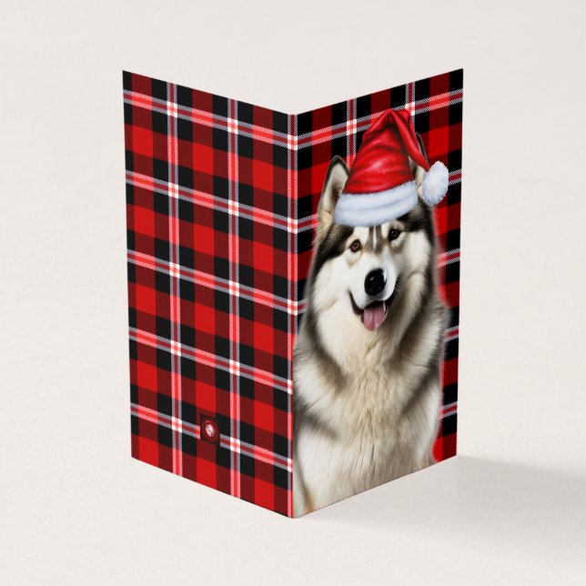 Carte de Noël de vacances de Malamute en Alaska (Outside)