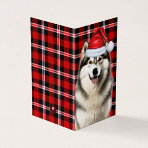 Carte de Noël de vacances de Malamute en Alaska