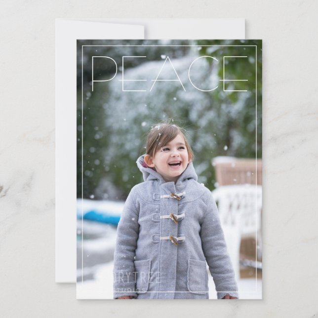Carte de Noël de vacances de Paix simple (Devant)