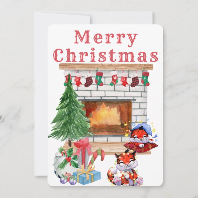 Carte de Noël de vacances Watercolor (Devant)
