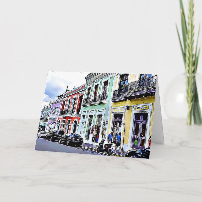 Carte de Noël de vieux San Juan, Porto Rico (Devant)
