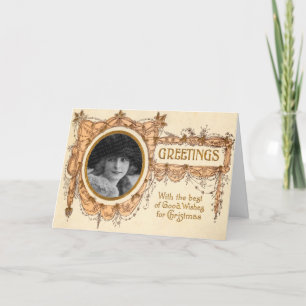 Carte de Noël de voeux vintages