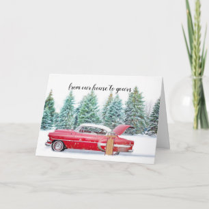 carte de Noël de voiture classique personnalisée