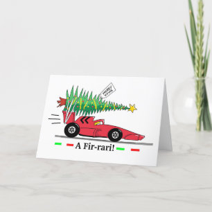 Carte de Noël de voiture de course