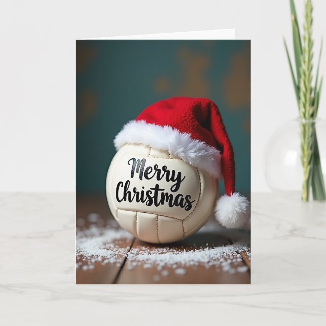 Carte de Noël de volley-ball (Devant)