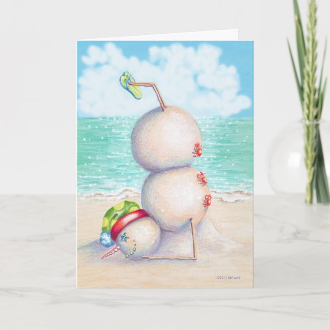 Carte de Noël de Yoga tropical (Devant)