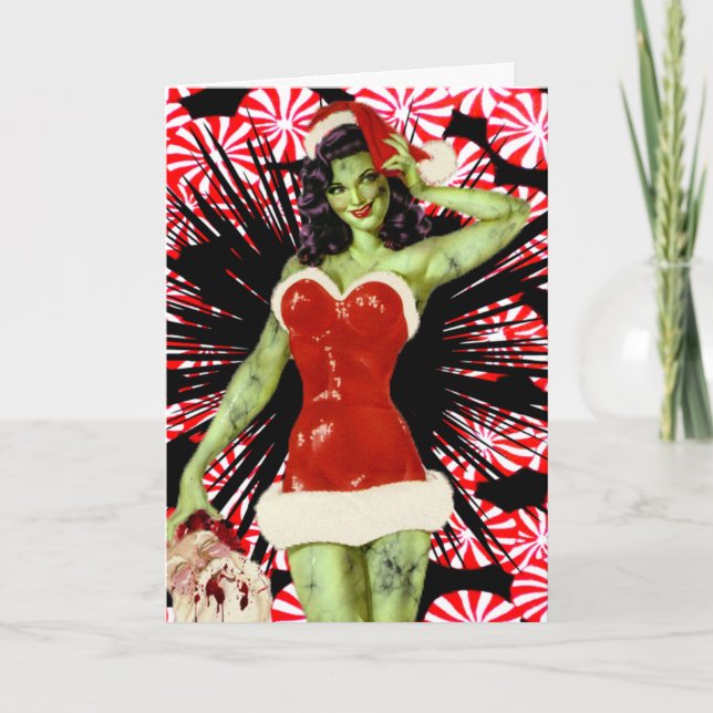 Carte de Noël de zombi de menthe poivrée (Devant)