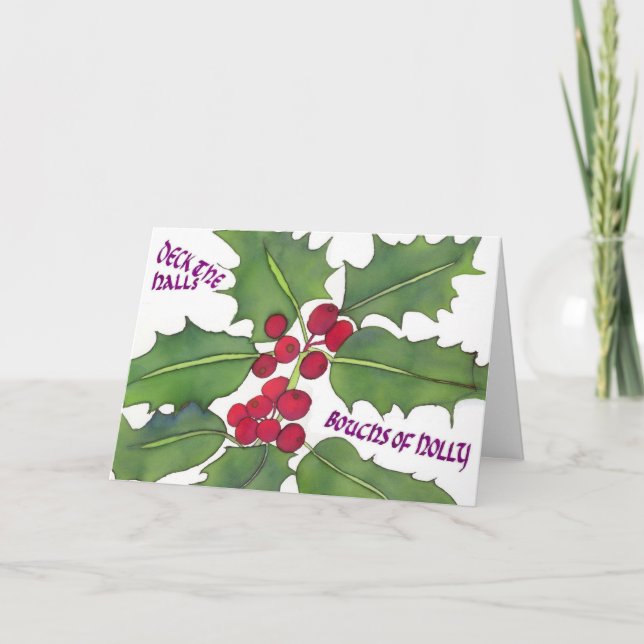 Carte de Noël Deck the Halls (Devant)
