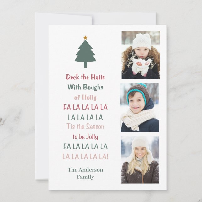 Carte de Noël Deck The Halls (Devant)