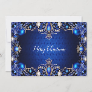Carte de Noël Décor Bleu