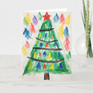 Carte de Noël décorée en rayonne de Noël