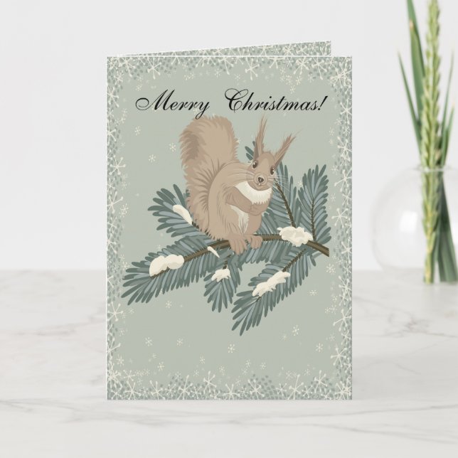 Carte de Noël d'écureuil de campagne (Devant)