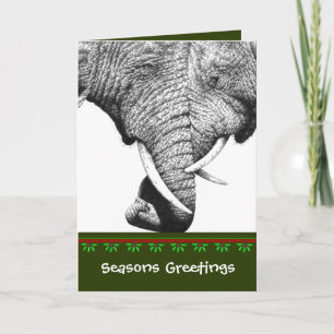 Carte de Noël d'éléphant africain