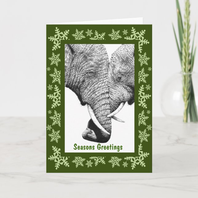 Carte de Noël d'éléphants africains (Devant)