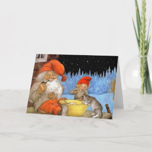 Carte de Noël d'Elf de Scandinave de Tomtes