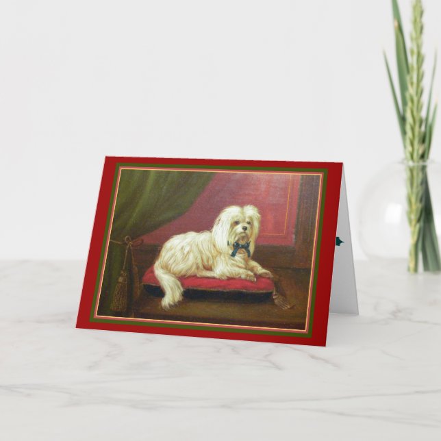Carte de Noël démodée de l'amoureux des chiens (Devant)