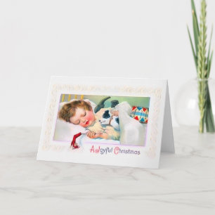 Carte de Noël d'enfant de sommeil