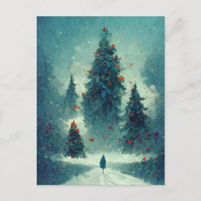 Carte de Noël d'entreprise avec arbre et logo (Devant)