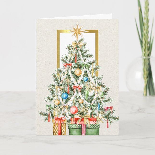 Carte de Noël d'entreprise avec Noël T (Devant)