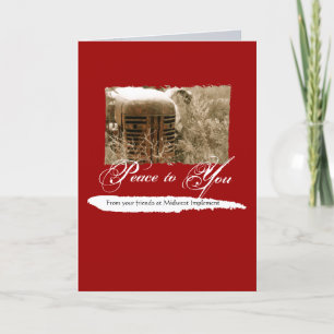 Carte de Noël d'entreprise avec vieux tracteur