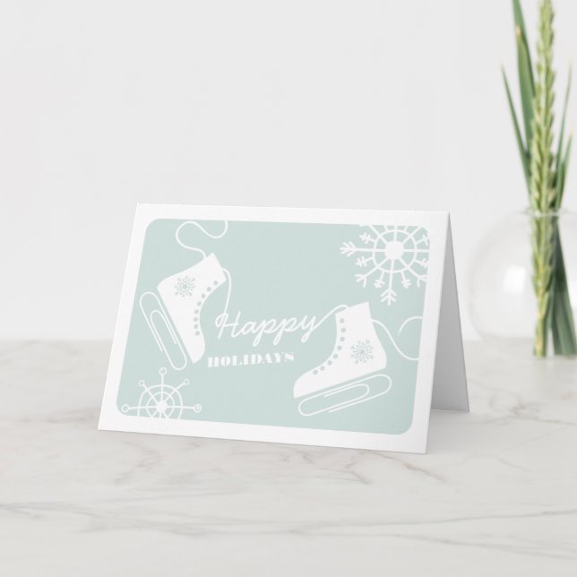 Carte de Noël d'entreprise de raies de glace de (Devant)