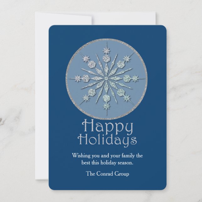 Carte de Noël d'entreprise Silver Snowflake (Devant)
