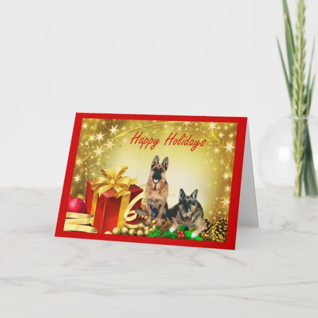 Carte de Noël des bergers allemands (Devant)