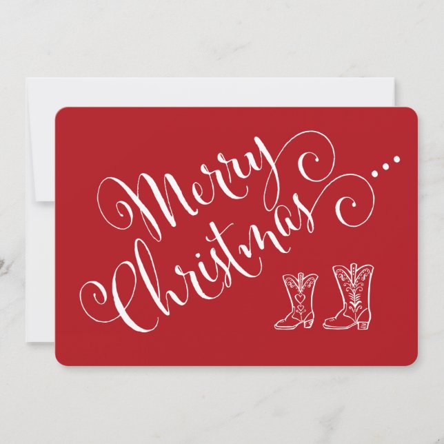 Carte de Noël des bottes de cowboy (Devant)
