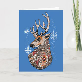 Carte de Noël des cerfs d'hiver