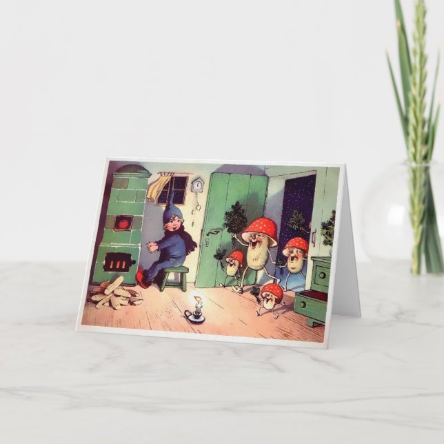 Carte de Noël des champignons victoriens (Devant)