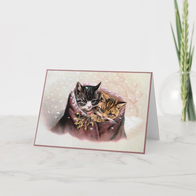 Carte de Noël des Chatons Vintages - Helena Maguir (Devant)