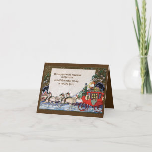 Carte de Noël des Chevaux d'entraîneurs Deco